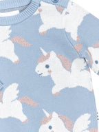 Magical Unicorn Knit Jumper - Dusty Blue