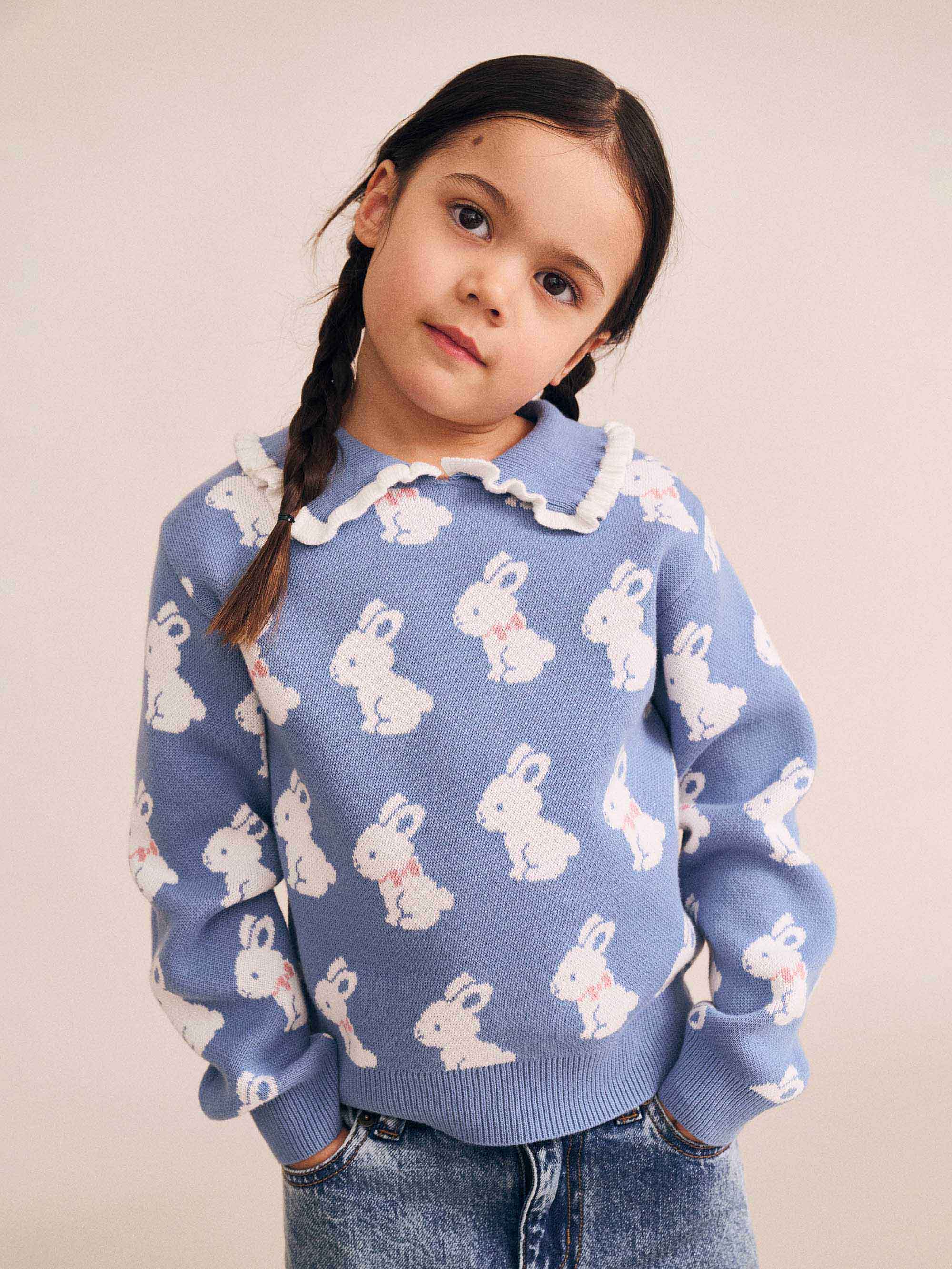 Bunny Field Frill Collar Pullover