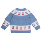 Folk Cherry Bow Cardi - Bijou Blue