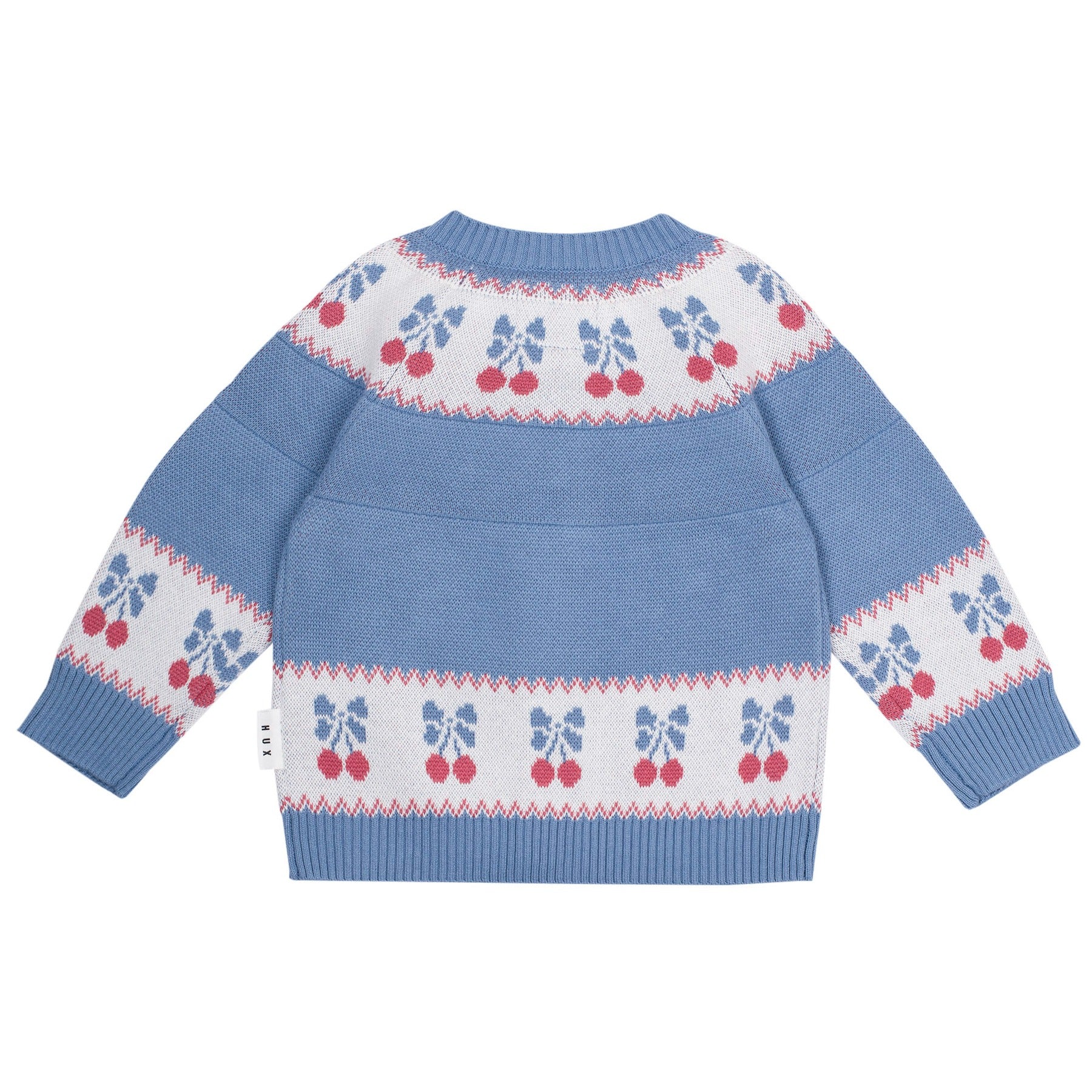 Folk Cherry Bow Cardi - Bijou Blue