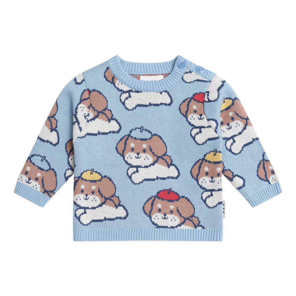Huxbaby Parisian Painter Pup Knit Pullover