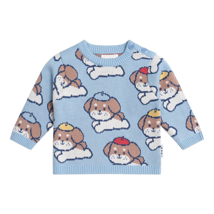 Huxbaby Parisian Painter Pup Knit Pullover