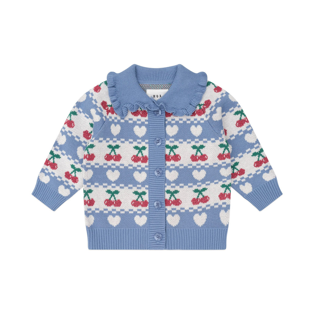 Cherry Heart Frill Collar Knit Cardi