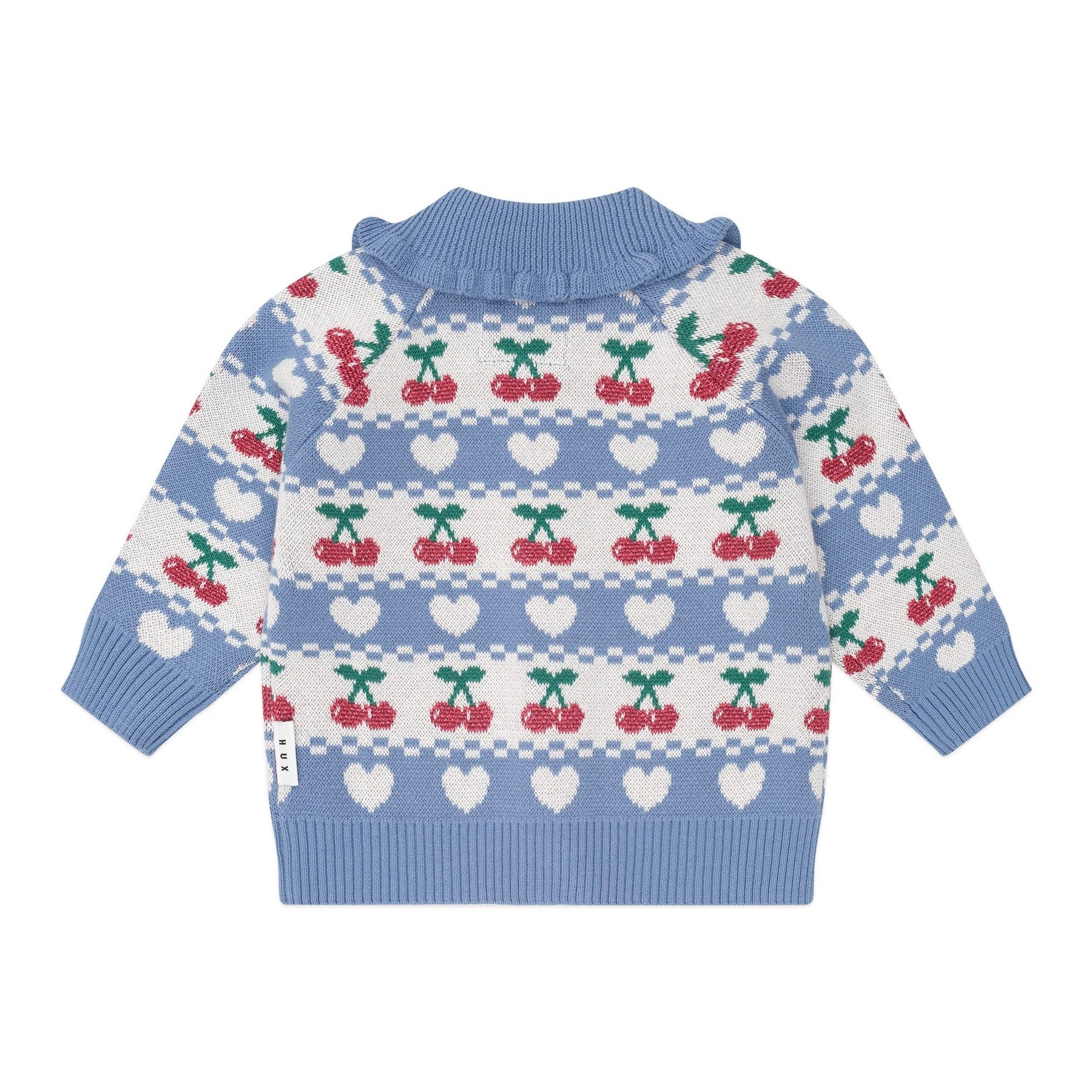 Cherry Heart Frill Collar Knit Cardi