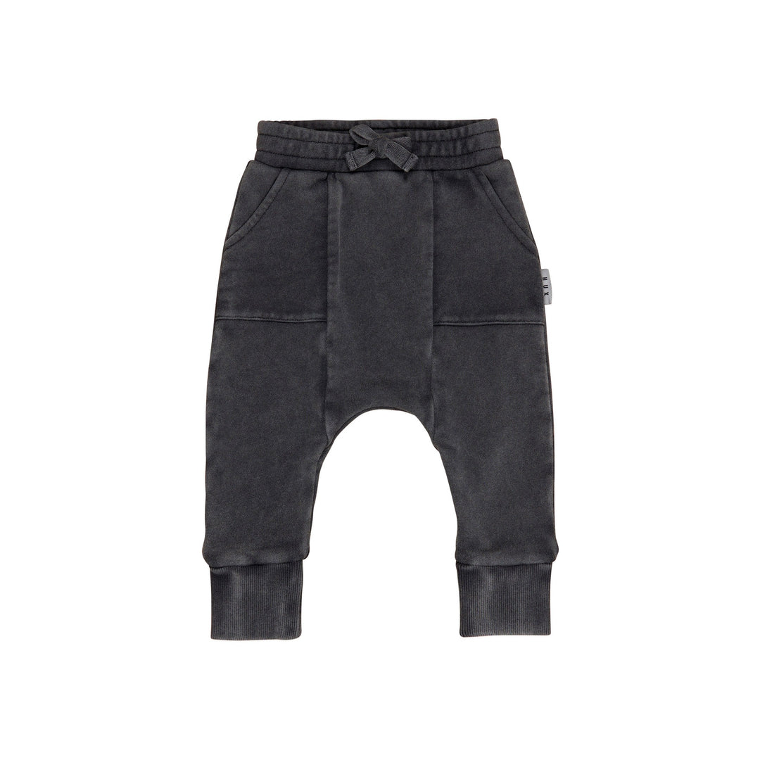 Huxbaby Drop Crotch Pant - Washed Black