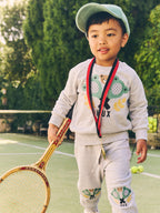 Tennis Hux Trackies - Grey Marle