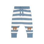 Furry Hux Stripe Drop Crotch Pant - Cornflower/Ecru