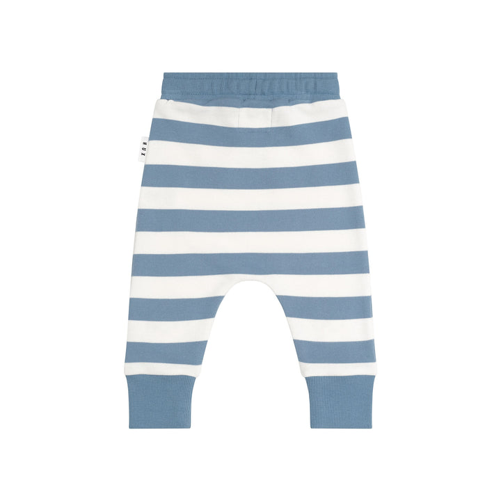 Huxbaby Furry Hux Stripe Drop Crotch Pant - Cornflower/Ecru