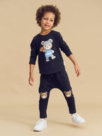 Furry Hux Drop Crotch Pant - Soft Black