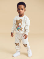 Furry Hux Trackies - Oat Marle