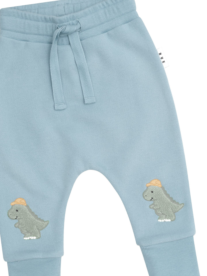 Huxbaby Construction Dino Drop Crotch Pant - Marine Blue