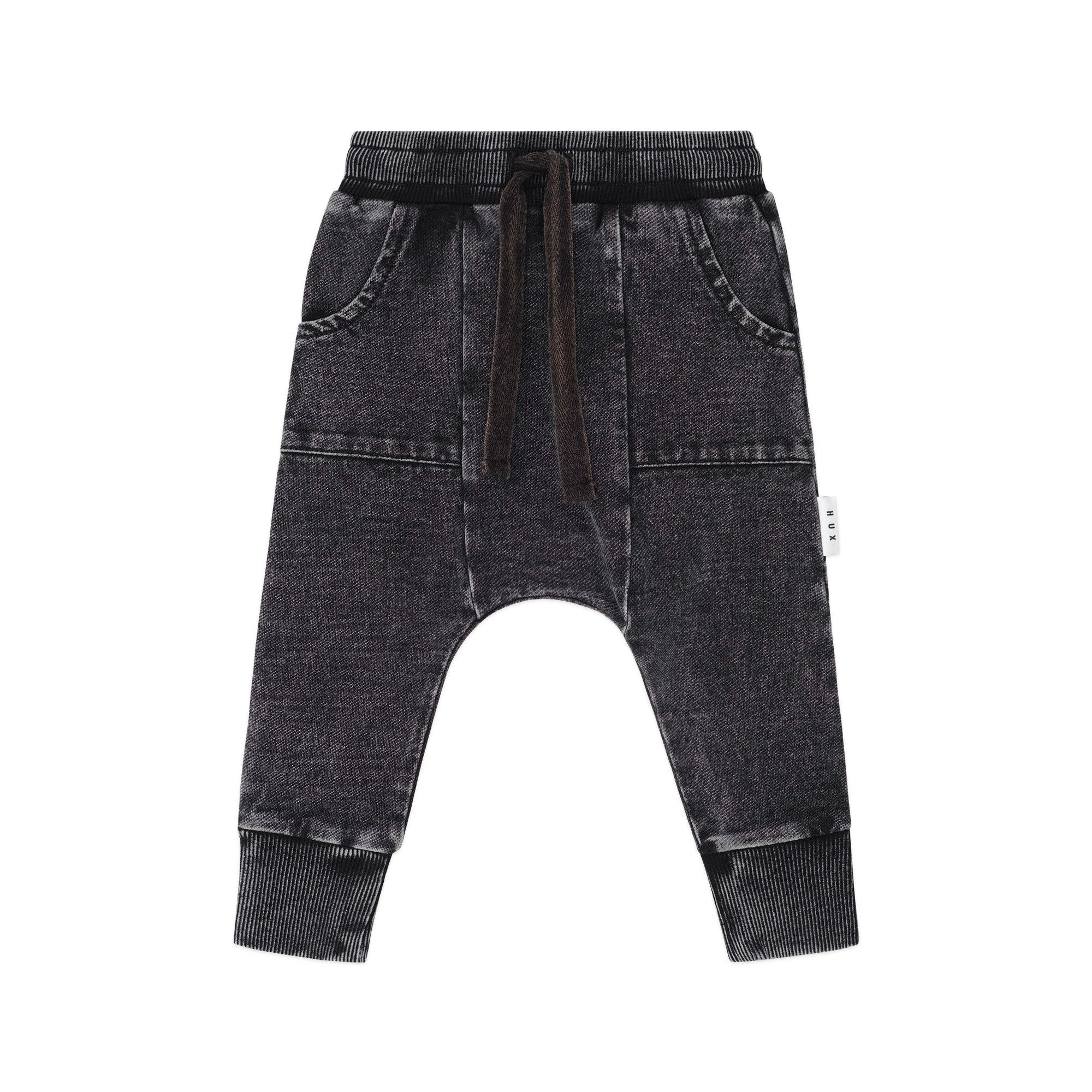 Black Knit Denim Pocket Pant