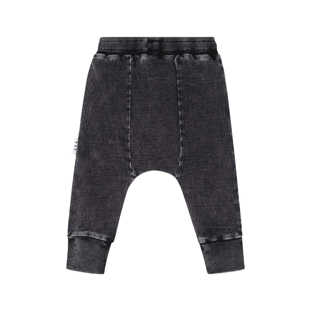 Black Knit Denim Pocket Pant