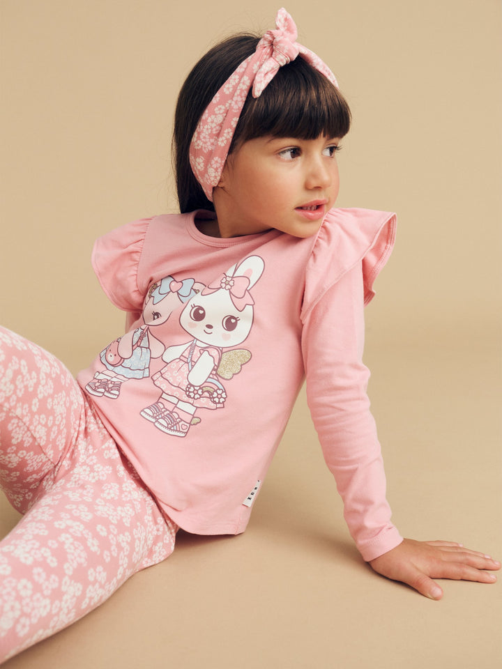 Huxbaby Peek A Boo Bunny Legging - Dusty Rose