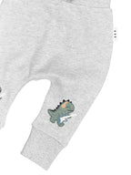 Furry Dino Drop Crotch Pant - Grey Marle
