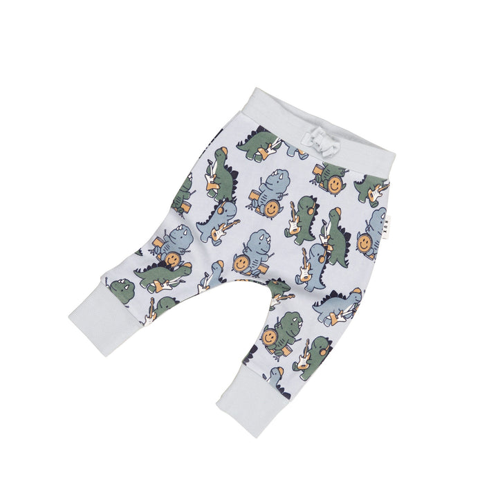 Huxbaby Dino Band Drop Crotch Pant - Slate