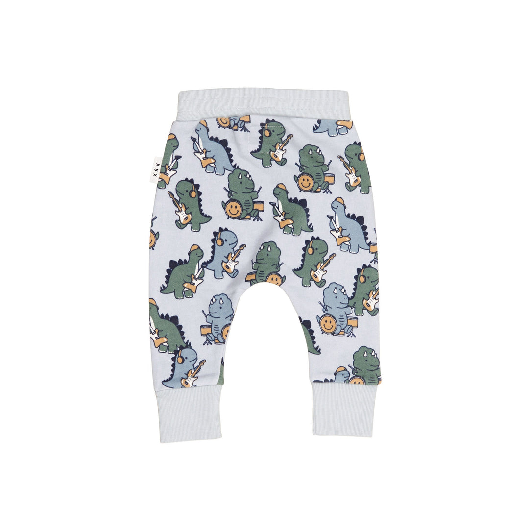 Huxbaby Dino Band Drop Crotch Pant - Slate