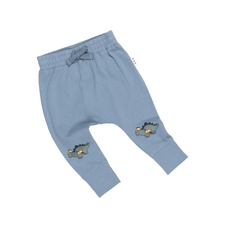 Huxbaby Adventure Dino Drop Crotch Pant - Dino Blue