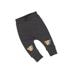 Smiley Rainbow Drop Crotch Pant - Soft Black