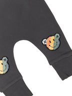 Smiley Rainbow Drop Crotch Pant - Soft Black