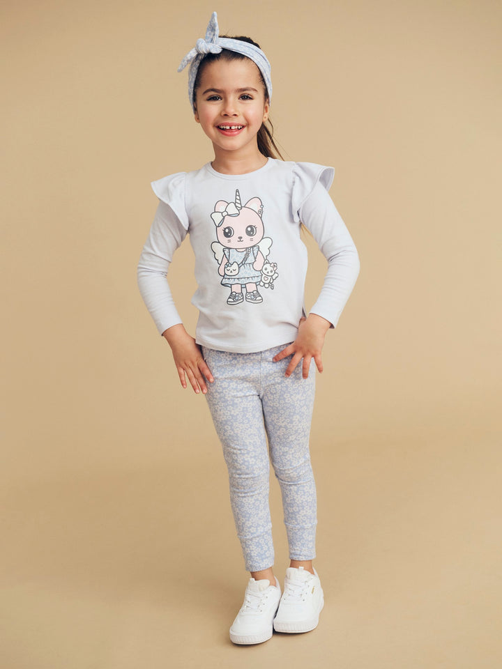 Huxbaby Unicorn Surprise Legging - Dusty Blue