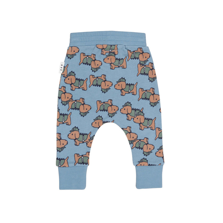 Huxbaby Dino Dog Drop Crotch Pant - Mountain Blue