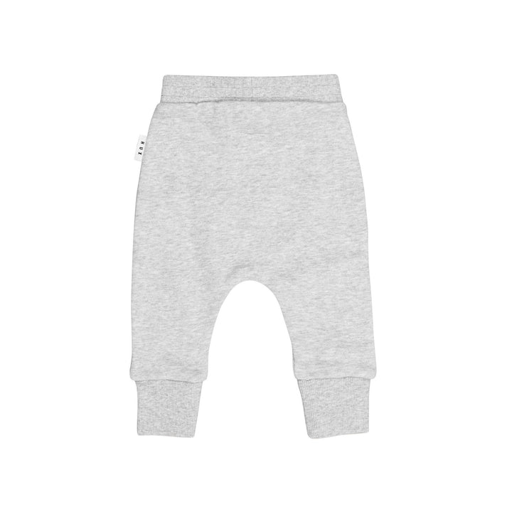 Huxbaby Furry Dino Dog Drop Crotch Pant - Grey Marle