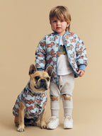Furry Dino Dog Drop Crotch Pant - Grey Marle