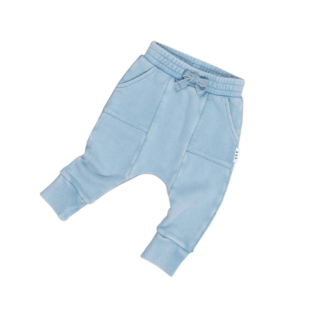 Huxbaby Vintage Blue Drop Crotch Pant - Washed Blue