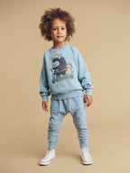 Vintage Blue Drop Crotch Pant - Washed Blue
