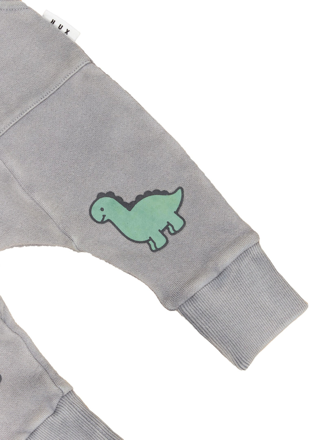 Huxbaby Vintage Grey Dino Drop Crotch Pant - Washed Grey