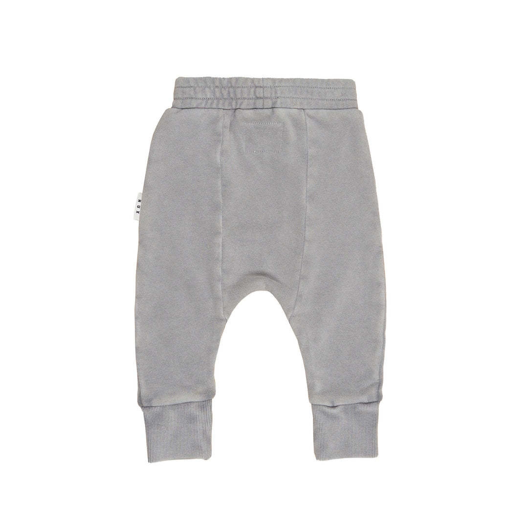 Huxbaby Vintage Grey Dino Drop Crotch Pant - Washed Grey