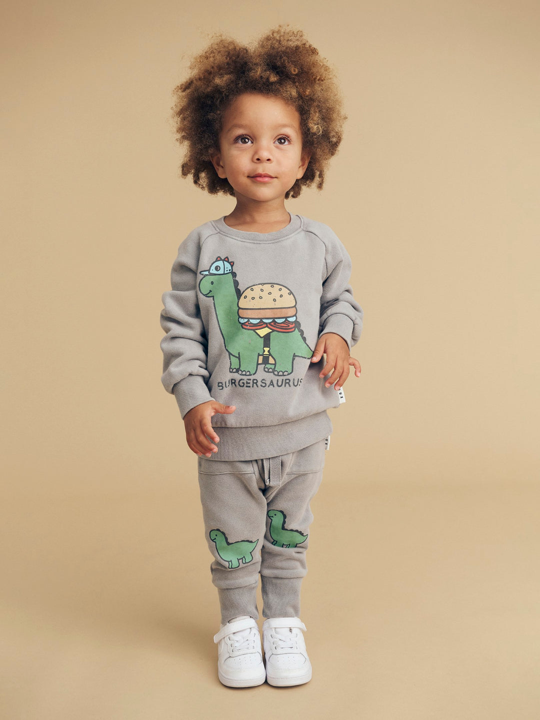 Huxbaby Burgersaurus Sweatshirt - Washed Grey