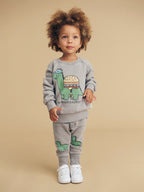 Vintage Grey Dino Drop Crotch Pant - Washed Grey