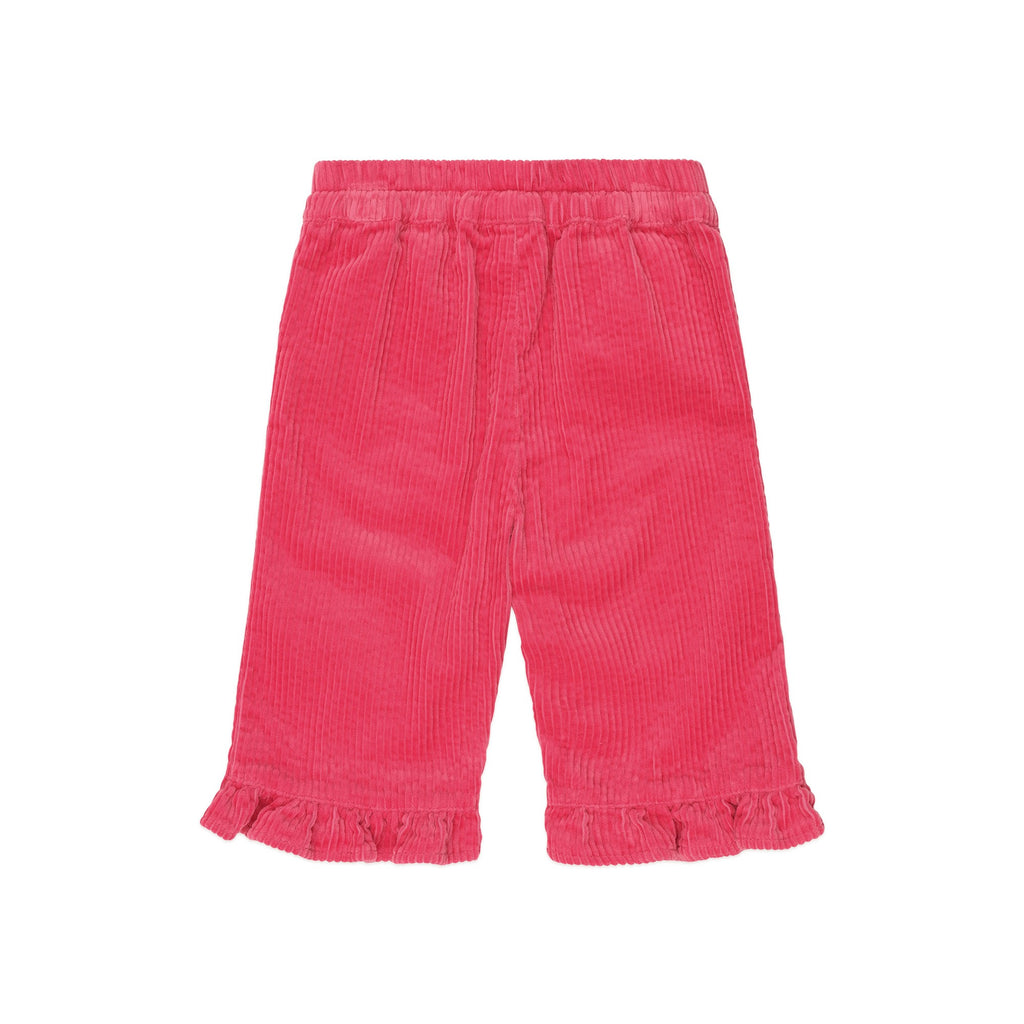 Cord Frill Hem Pant - Cherry