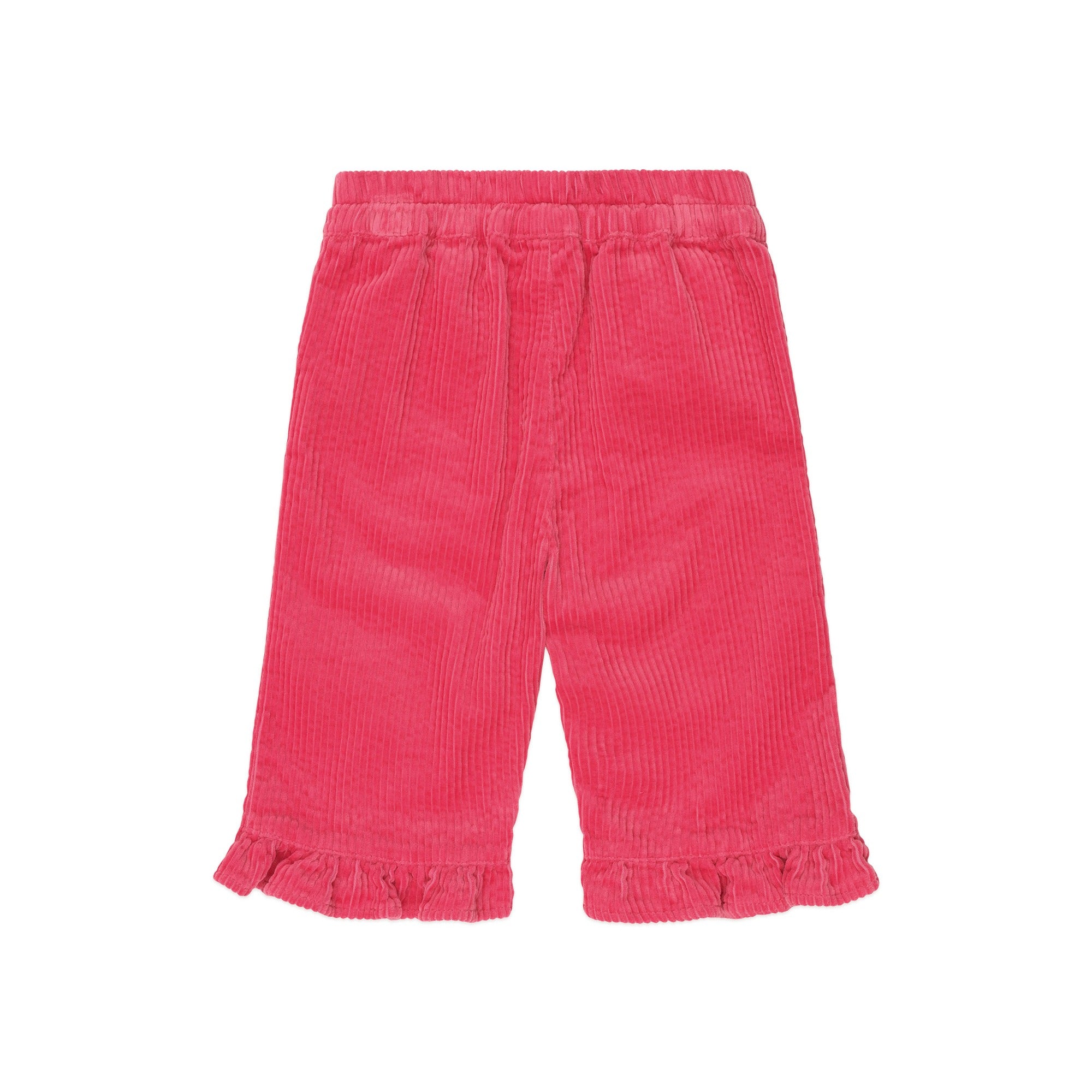 Cord Frill Hem Pant - Cherry
