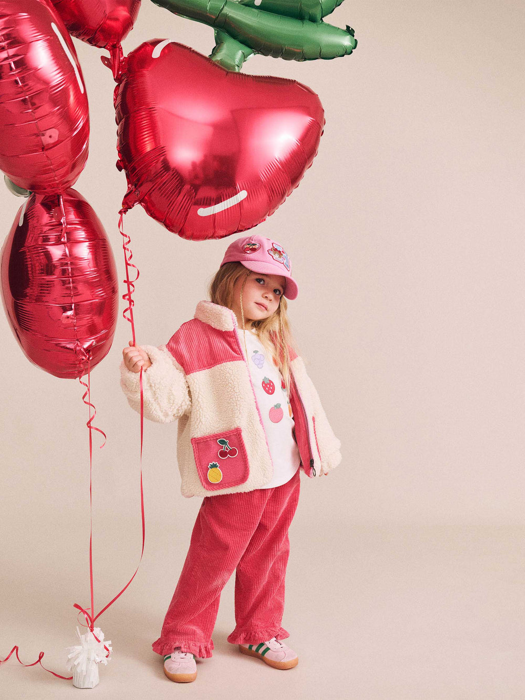 Cord Frill Hem Pant - Cherry