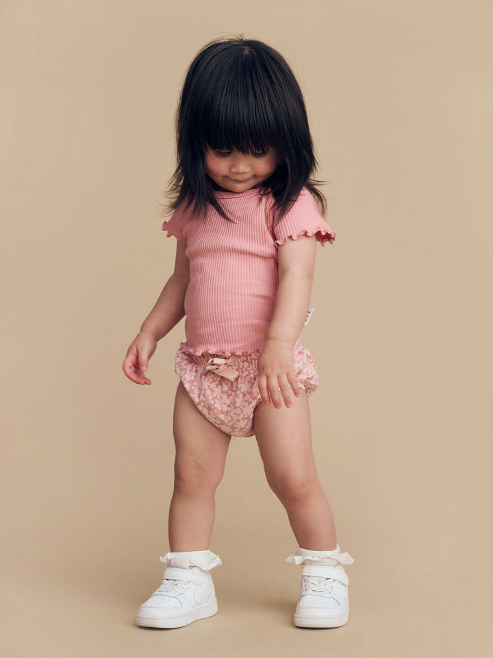 Huxbaby Smile Floral Bloomer - Dusty Rose