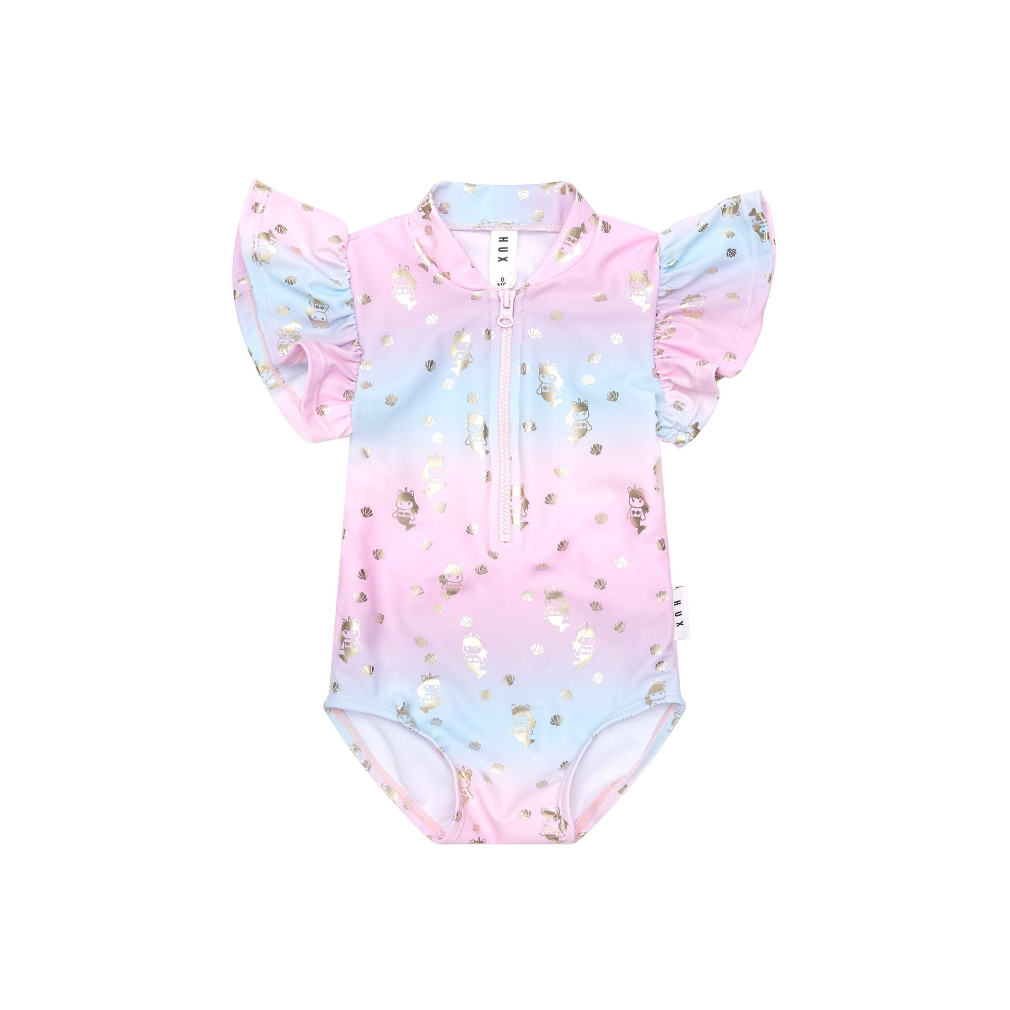 Mercorn Shell Frill Zip Swimsuit - Multi