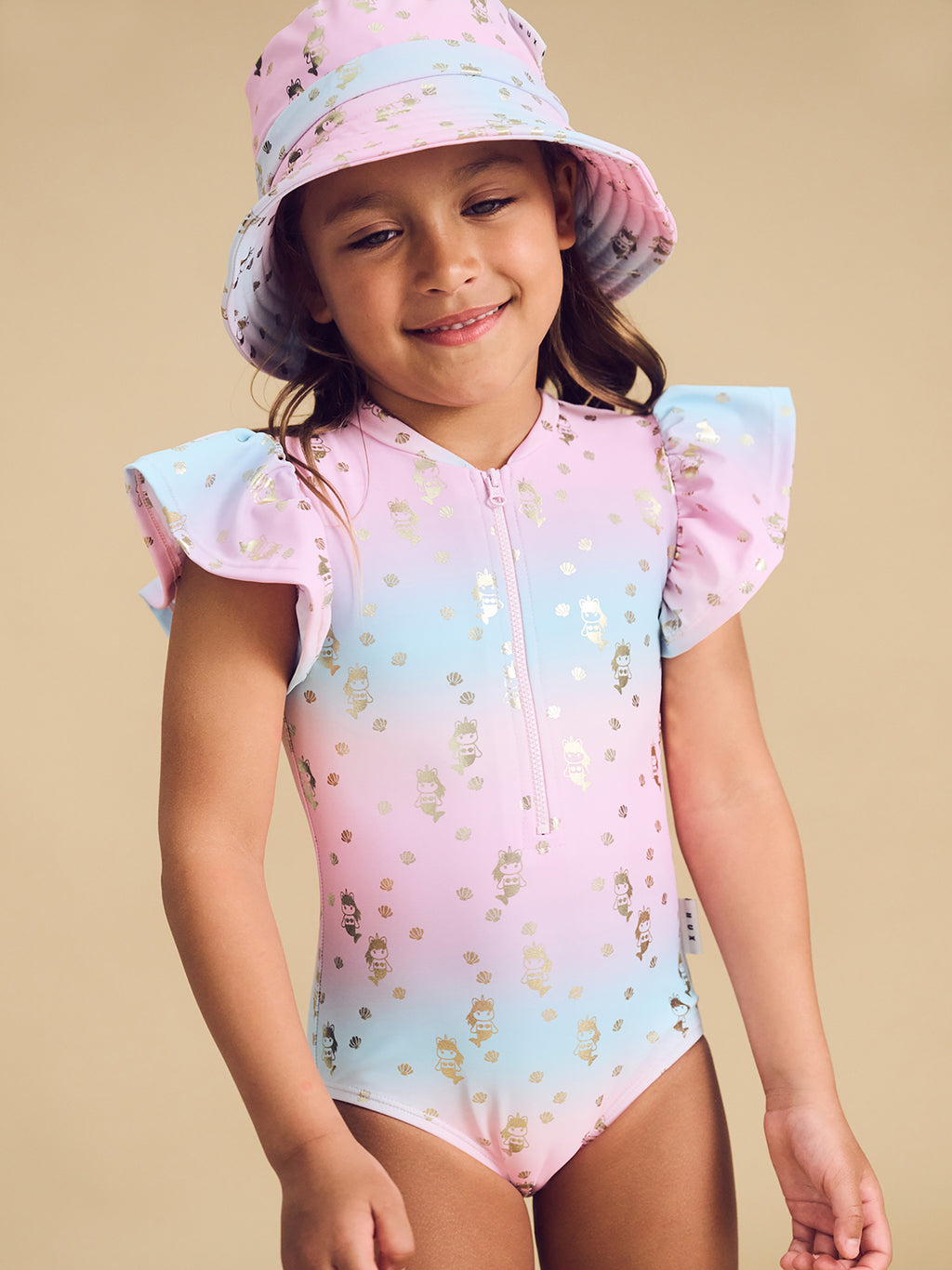 Mercorn Shell Frill Zip Swimsuit - Multi