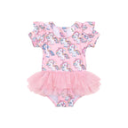 Rainbow Unicorn Frill Ballet Swimsuit - Candy