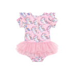 Rainbow Unicorn Frill Ballet Swimsuit - Candy
