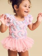 Rainbow Unicorn Frill Ballet Swimsuit - Candy