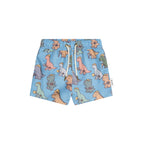 Construction Dinos Swim Short - Bright Blue