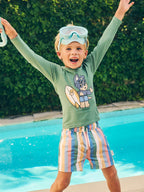 Vintage Stripe Swim Short - Multi Stripe