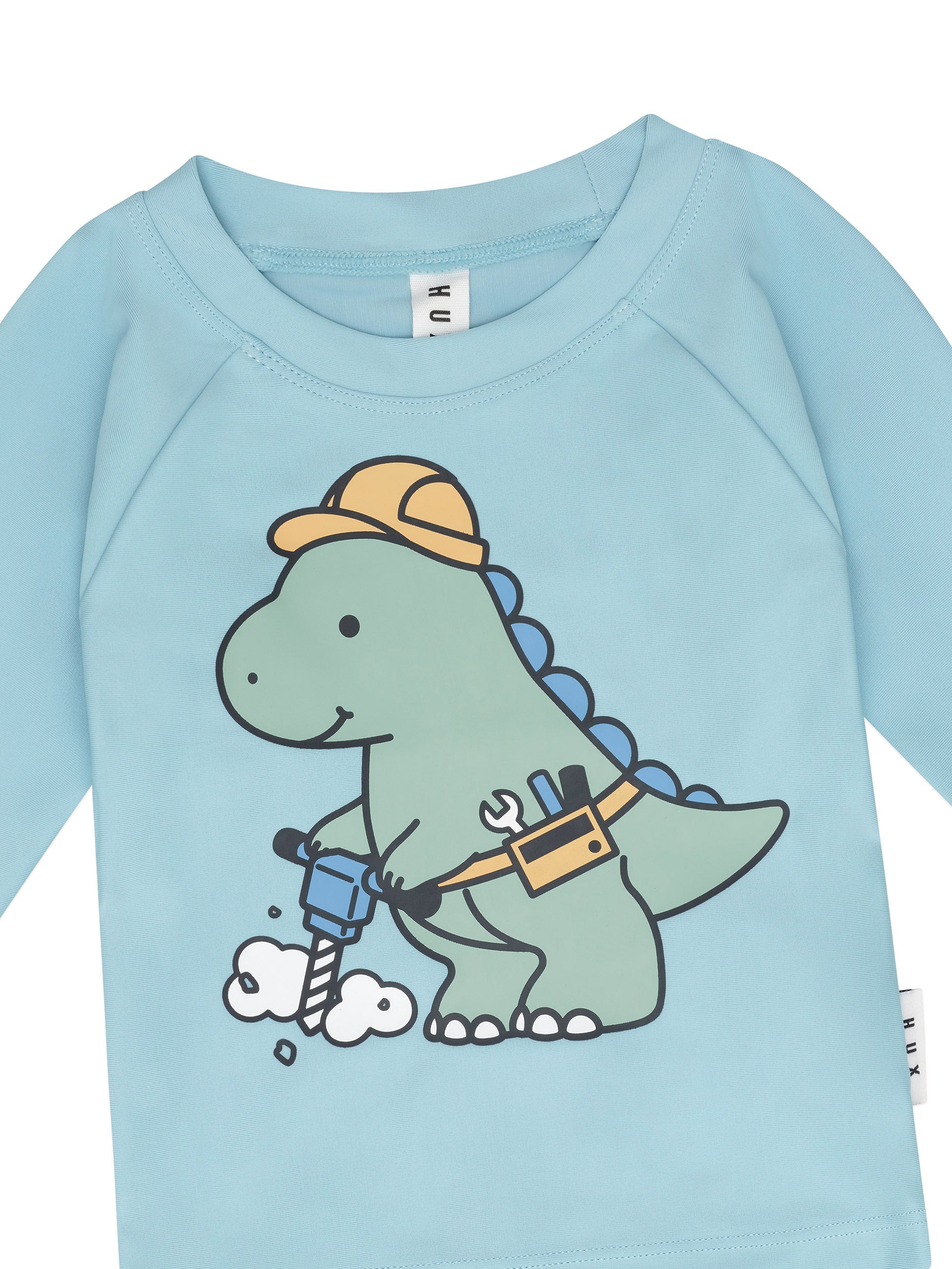 Huxbaby Construction Dino Rashie - Ocean