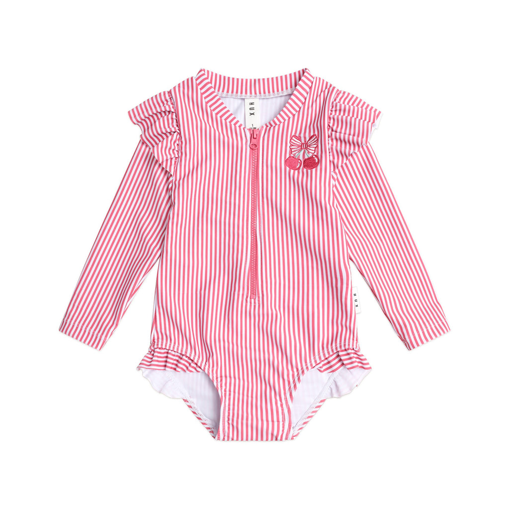 Huxbaby Frill Swimsuit Cherry Pie Stripe