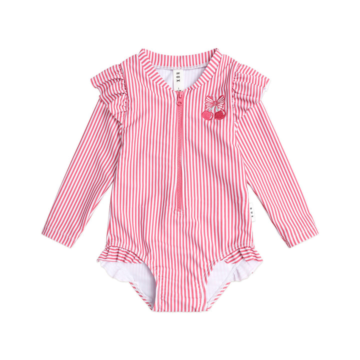 Huxbaby Frill Swimsuit Cherry Pie Stripe