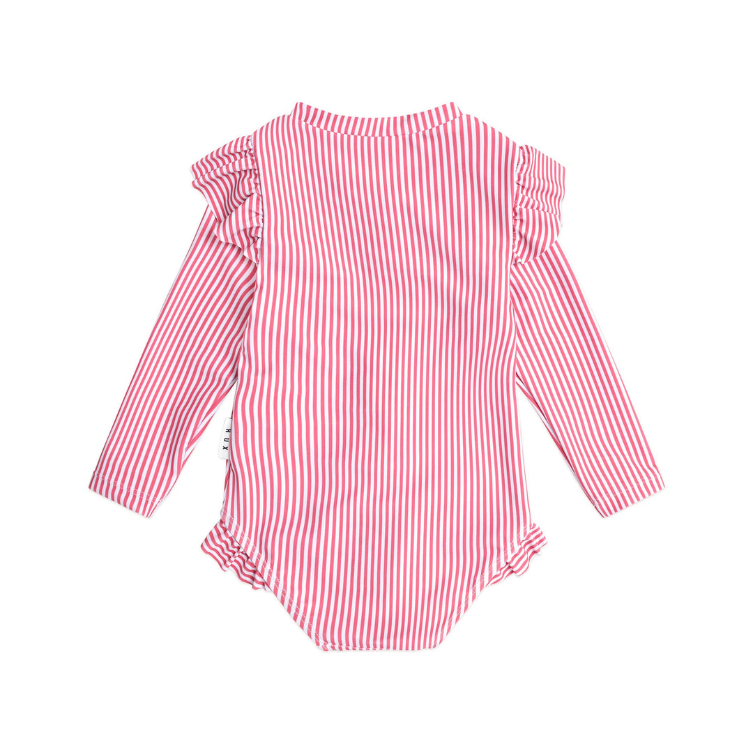 Huxbaby Frill Swimsuit Cherry Pie Stripe