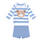 Huxbear Stripe Swim Set - Cornflower